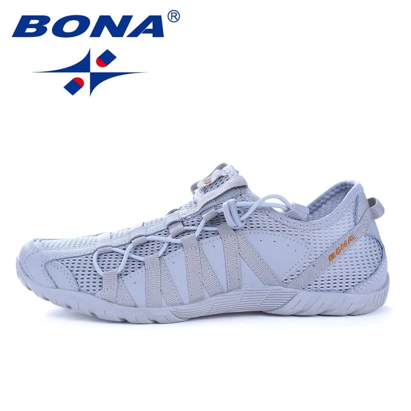 BONA 새로운 인기 스타일 남성 운동화 레이스 업 운동화 야외 Walkng 조깅 스니커즈 편안한