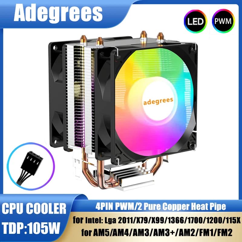 X99 RGB CPU 공랭 쿨러 3PIN/4PIN PC 프로세서 라디에이터 인텔 LGA 1151 1155 1200 X99 1700 2011 AM5 AM3 AM4용