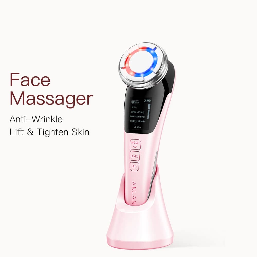 ANLAN 얼굴 마사지기 미세전류 얼굴 리프팅 마사지 온냉 찜질 딥 클렌징 3색 LED 얼굴 관리 뷰티 디바이스