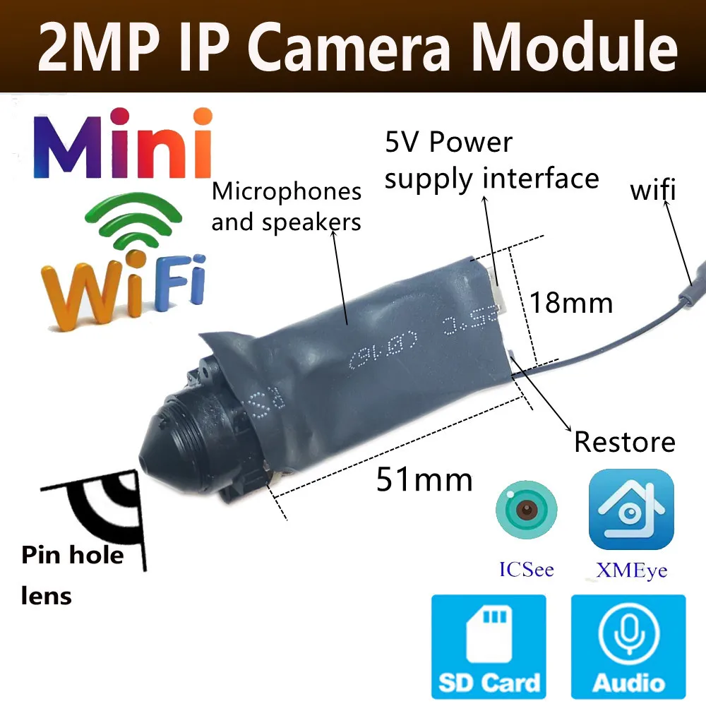 DIY IP 카메라 모듈 미니 와이파이 모듈, 소형 Icsee Xmeye SDK 1080P 무선 PCB 보안 P2P 양방향 오디오 산업용 스마트 클라우드