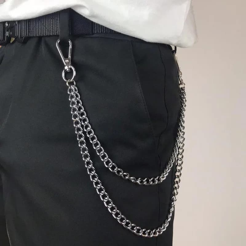 남녀공용 레이어드 메탈 펑크 록 체인 키 체인, 허리 키 체인 지갑, 청바지, 힙합 바지, 벨트 체인, 쥬얼리 액세서리