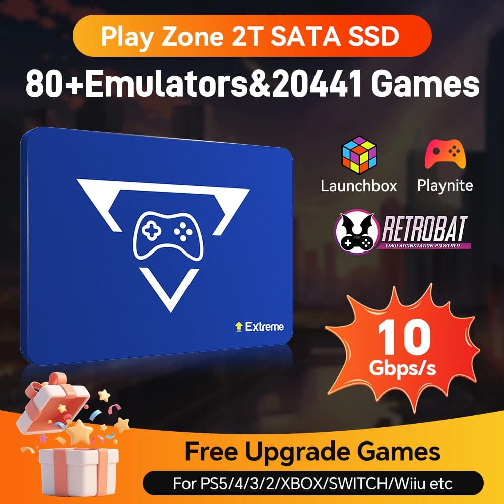 플레이 존 2T 레트로 게임 SSD 콘솔 20441 게임 스위치/PS5/Xbox/PS4/PS3/PS2/DC/WII 에뮬레이터 Windows PC/노트북/휴대용