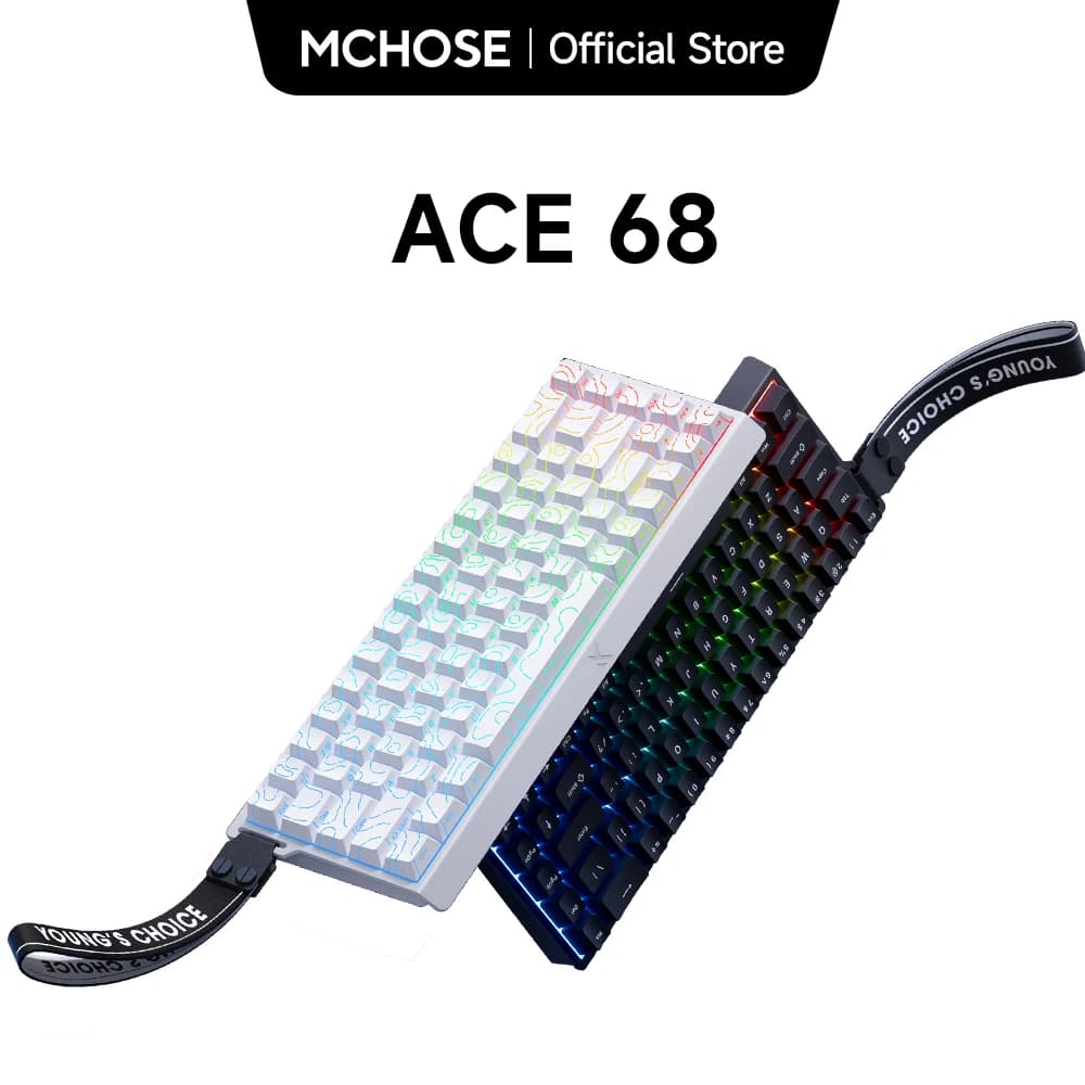 MCHOSE ACE 68 마그네틱 스위치 게이밍 키보드 홀 이펙트 래피드 트리거 프로그래밍 가능 RGB 8KHz DKS/MT/TGL/RS/SOCD 키보드