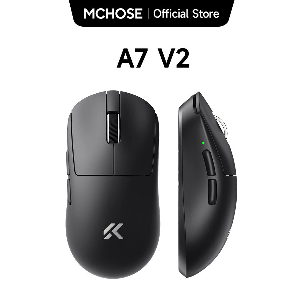 MCHOSE A7 V2 경량 무선 게이밍 마우스 듀얼 8,000Hz 폴링 레이트 PAW3950 TI 게이밍 e스포츠 오피스 마우스