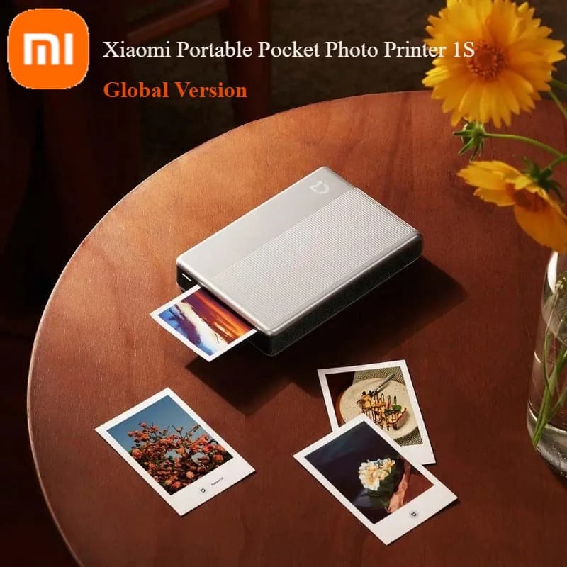 글로벌 버전 Xiaomi 휴대용 포켓 포토 프린터 1S 무선 블루투스 열전사 인쇄 AR 비디오 ZINK 자체 접착 컬러
