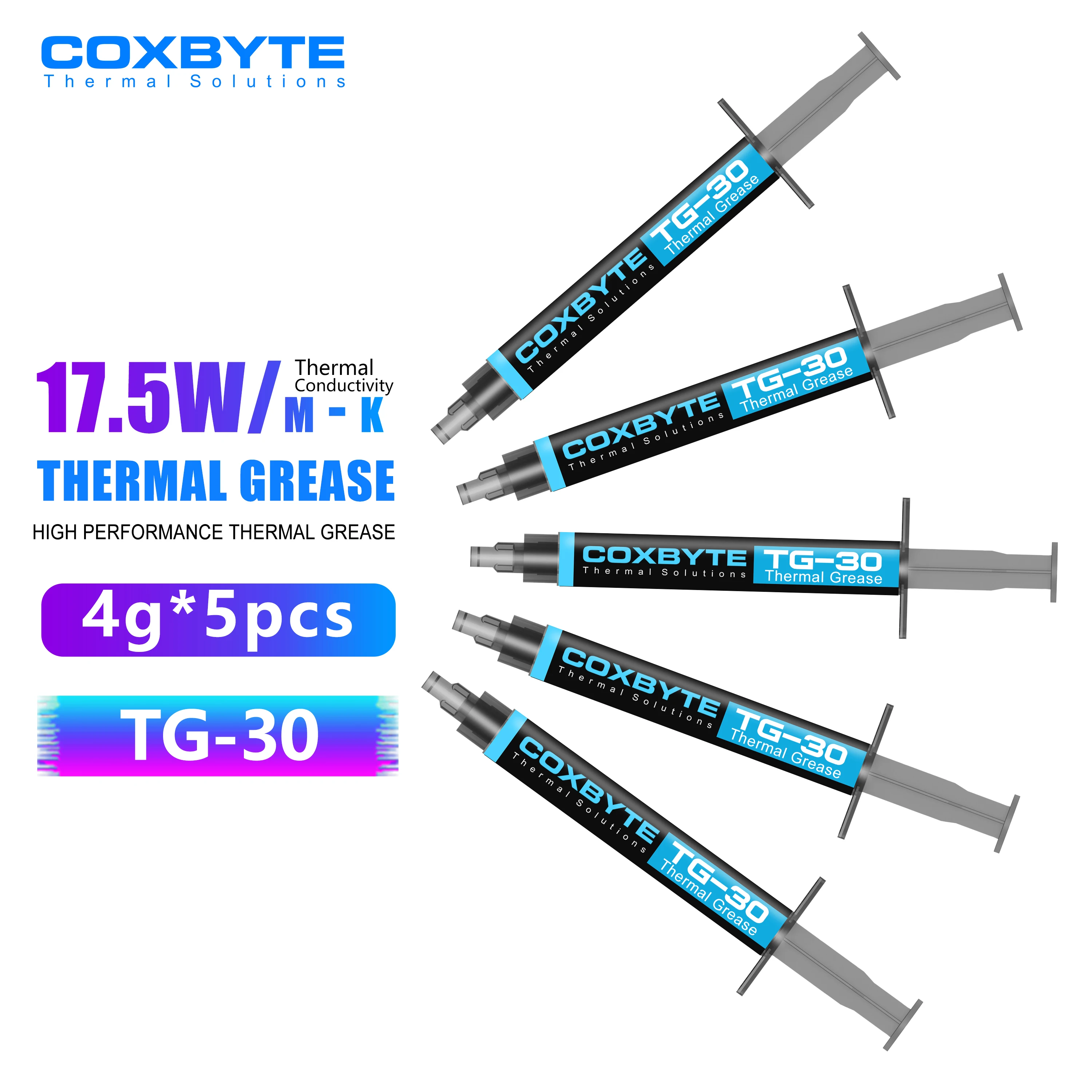Coxbyte TG-30 써멀 페이스트 17.5W-mk AMD 인텔 프로세서 CPU 쿨러 컴퓨터 냉각 팬 VGA GPU 컴파운드 히트싱크 플라스터