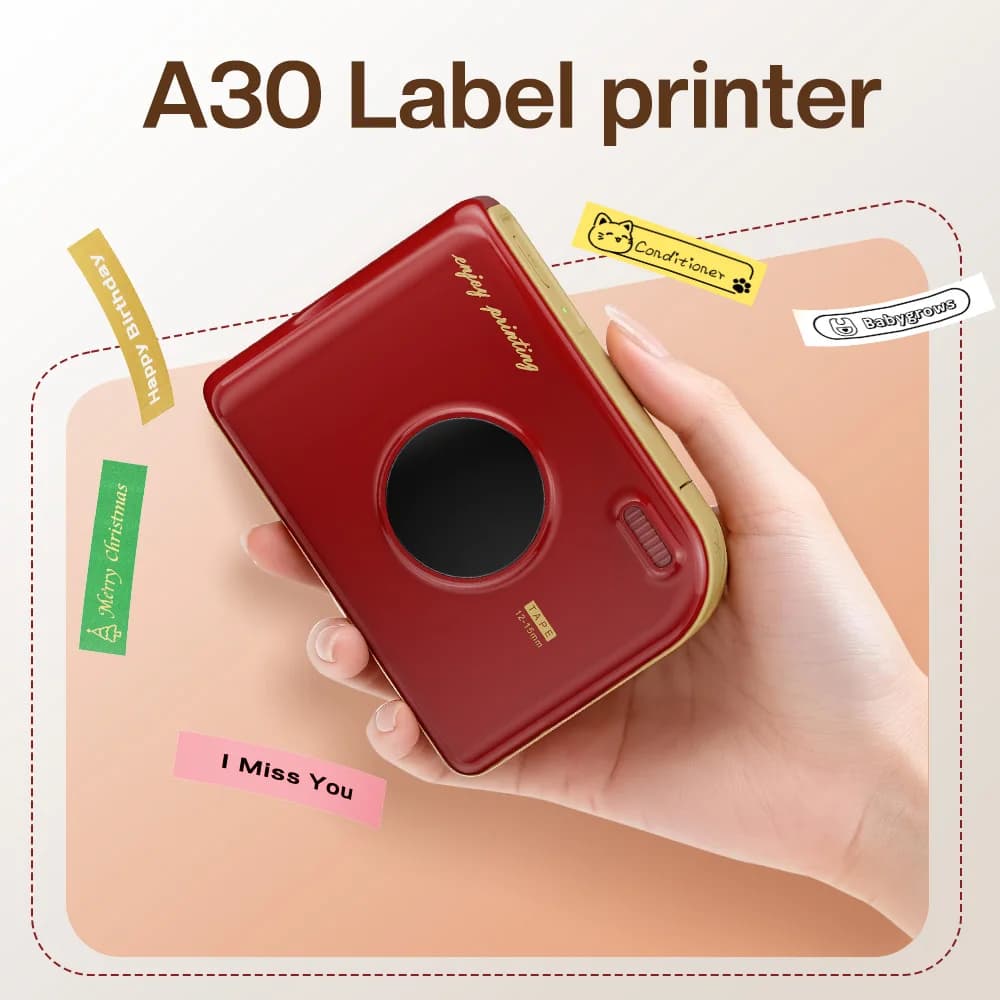 Phomemo A30 라벨 프린터 미니 프린터 무선 블루투스 프린터 휴대용 프린터 선물 태그 및 사진 라벨에 이상적
