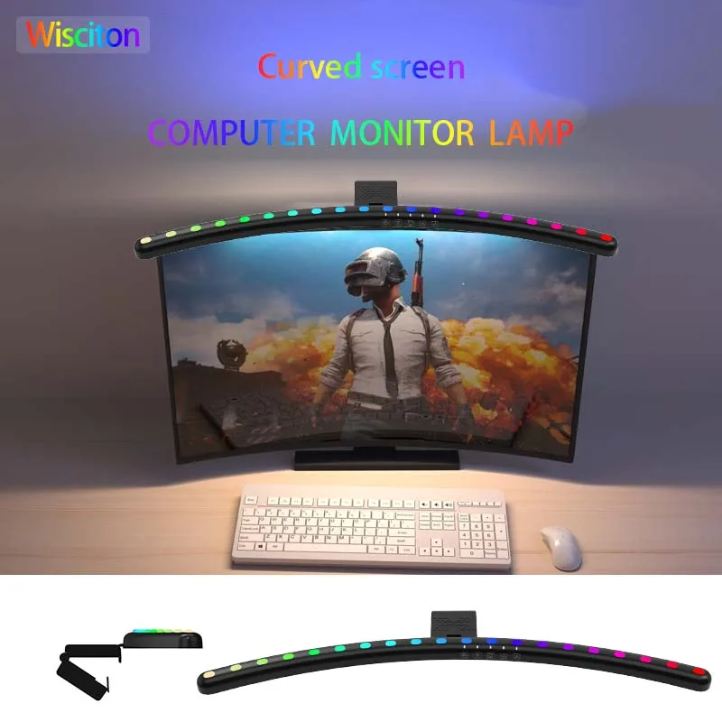 RGB 40cm/60cm Led 컴퓨터 모니터 라이트 바 음악 리듬 스크린 게임/연구/작업을위한 빛 디밍 분위기 야간 램프 매달려