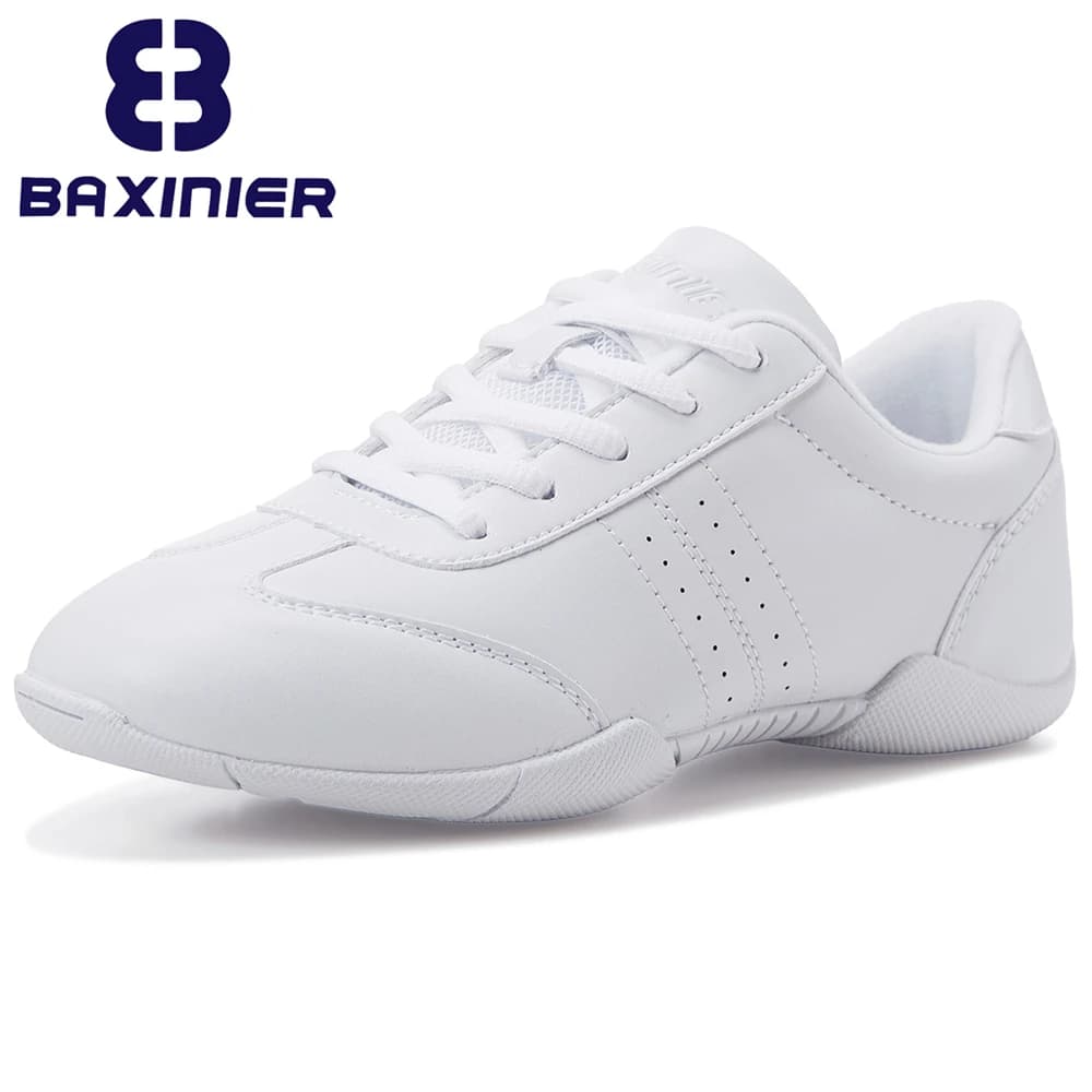 BAXINIER Girls Cheer Shoes 여성용 흰색 치어 리더 댄스 스니커즈 청소년 Shool 운동화 운동 훈련 테니스