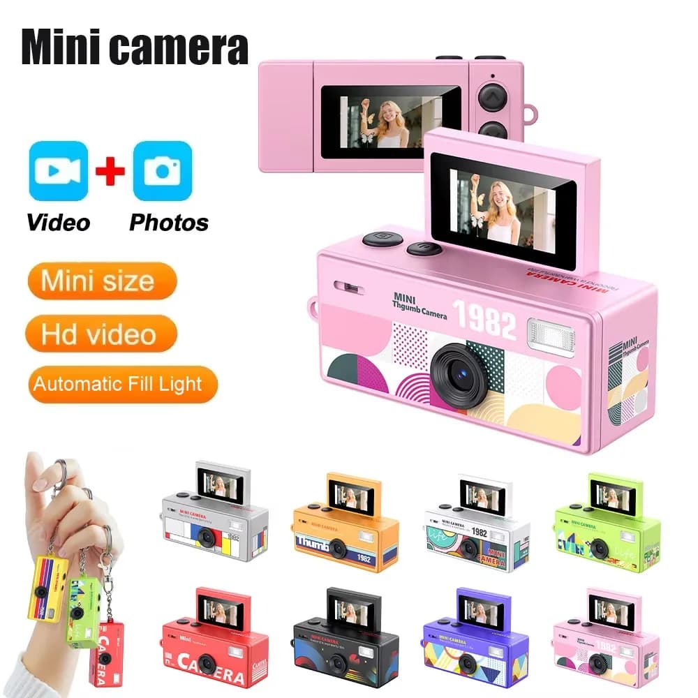 미니 엄지 카메라 0.96인치 플립 스크린 키체인 카메라 레트로 720P 야외 스포츠 카메라 초소형 캠코더 비디오 레코더