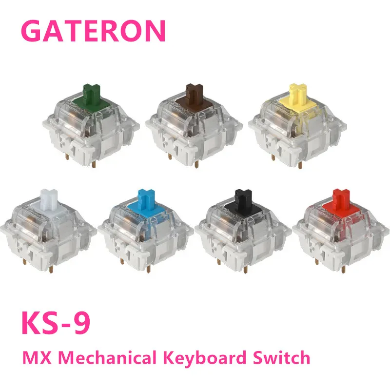 Gateron 스위치 기계식 키보드 KS-9 3 핀 빨간색 갈색 파란색 녹색 흰색 RGB 자동 Clicky 선형 촉각 호환 Cherry MX