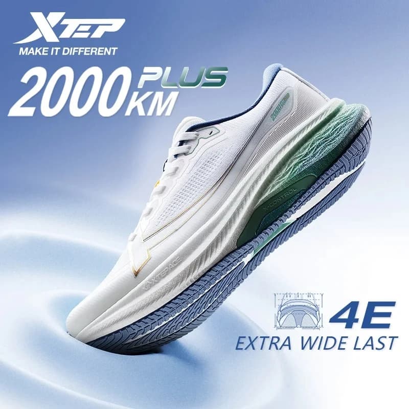 Xtep 2000km Plus 운동화 2025 새로운 봄 경량 미끄럼 방지 내마모성 남성용 트레이닝 조깅 스니커즈 875319110001