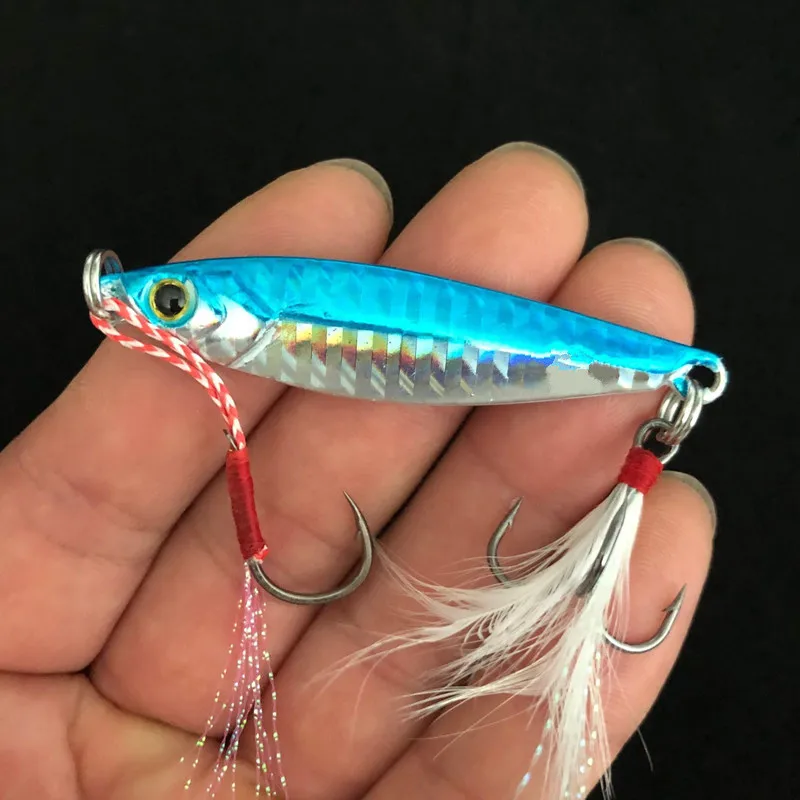 쇼어 캐스트 낚시 미끼 느린 흔들리는 지그베이트 7g/10g/15g/20g/25g/30g/40g/60g 지그 인공 금속 미끼 미끼 1개 판매