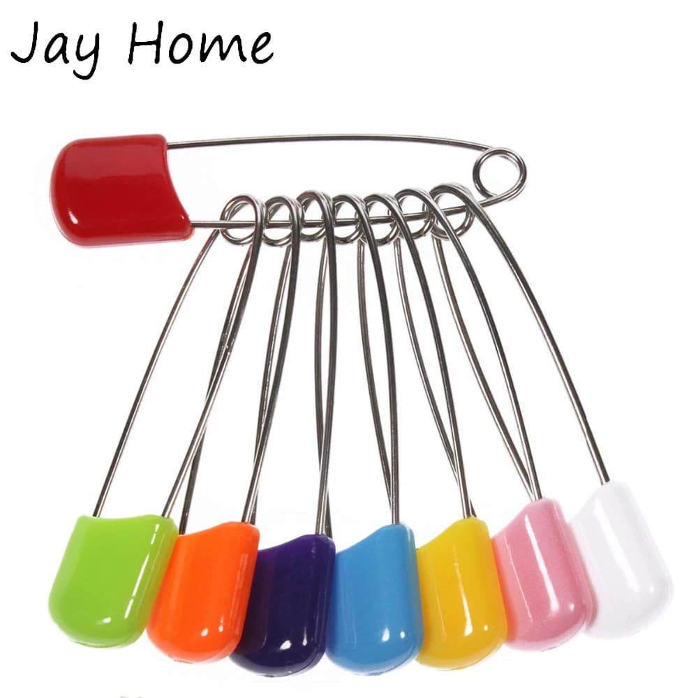 10/20Pcs 플라스틱 머리 안전 핀 4/5.5cm 안전 잠금 아기 천 기저귀 기저귀 핀 버클 DIY 바늘 핀 바느질 용품