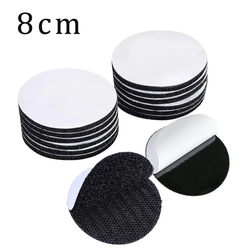 5-20pcs 8cm 검은 강한 자기 접착제 패스너 도트 스티커 소파 매트 카펫 안티 슬립 온도 저항 후크 루프