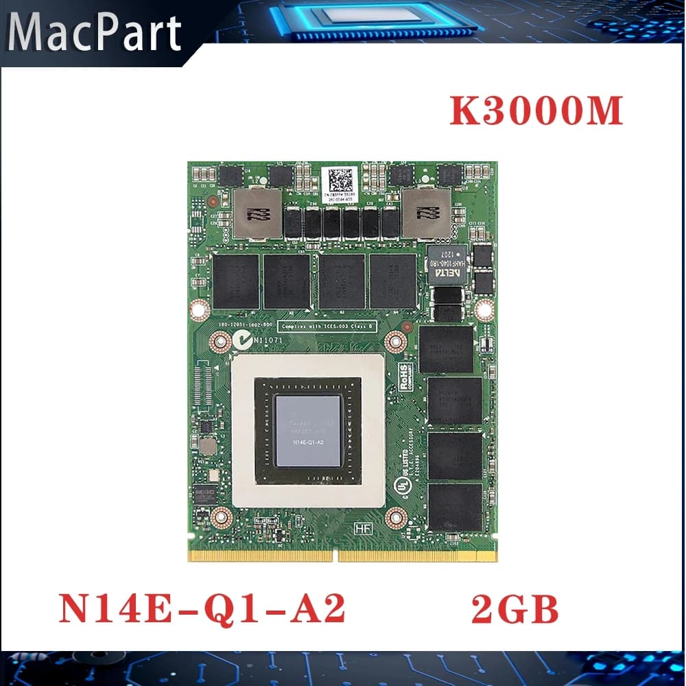 Quadro K3000 K3000M GDDR5 2GB 비디오 그래픽 카드 N14E-Q1-A2, iMac A1312용 X-브래킷 포함 2010 2011년