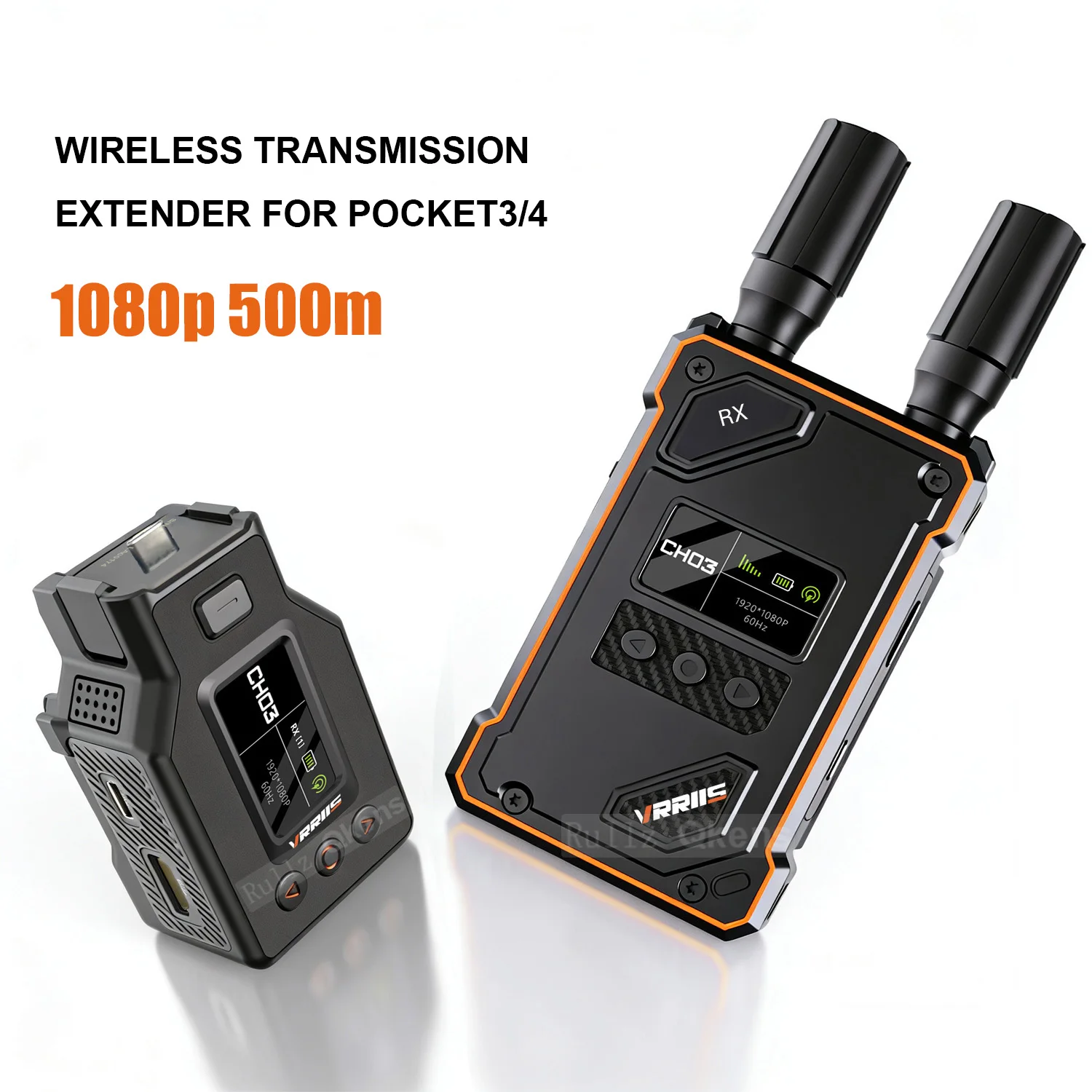 VRRIIS WL087 Pro 1080p UVC 타입 C 무선 HDMI 연장기 비디오 송수신기 (DJI Pocket 3 4 카메라 OBS 라이브 스트리밍용)