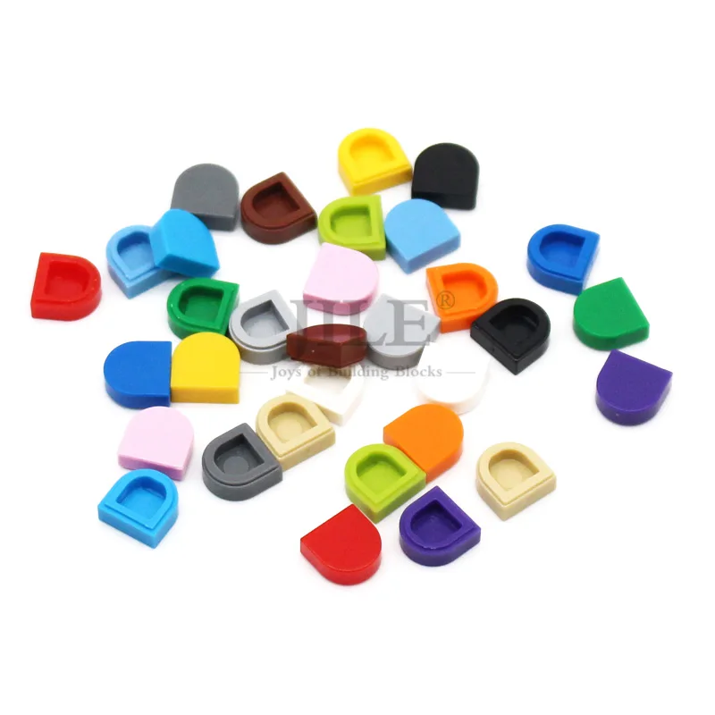 100pcs Moc 타일 라운드 1x1 반원형 확장 24246 크리 에이 티브 조립 빌딩 블록 벽돌 호환 브랜드 교육 완구