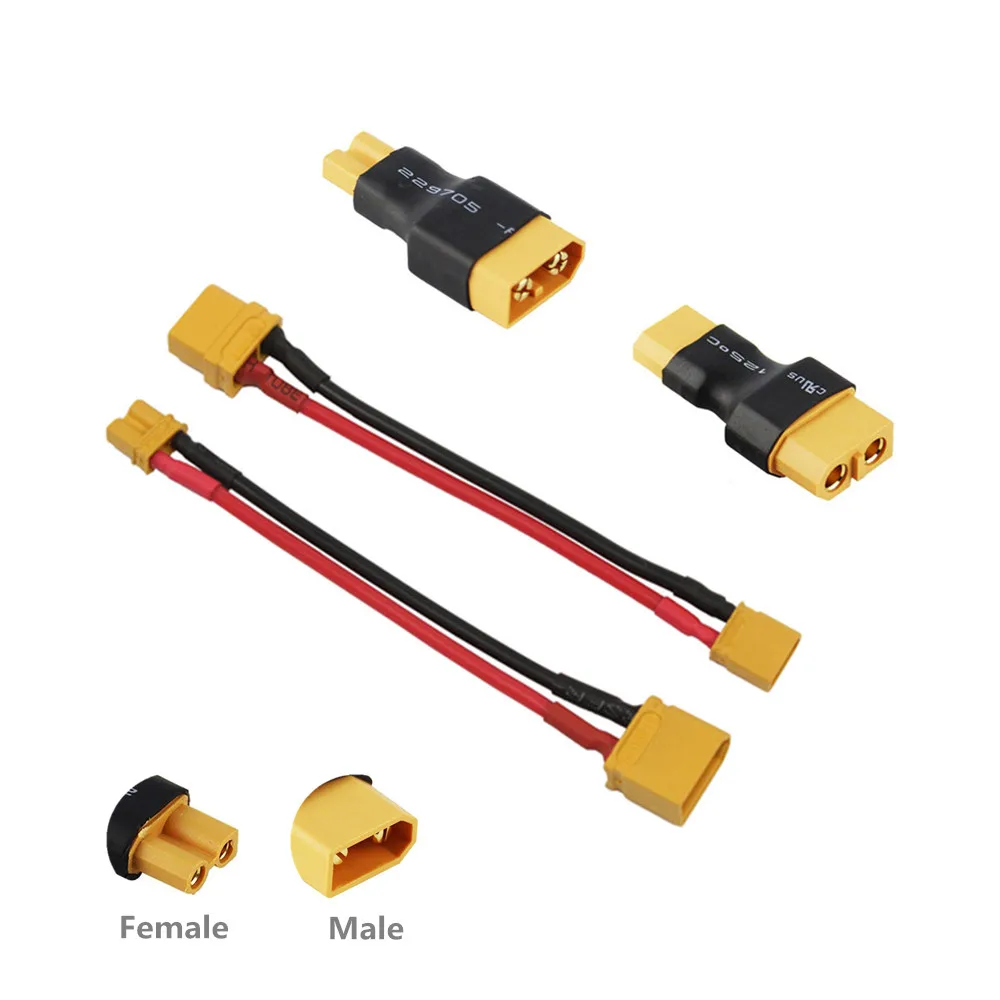 1pcs XT60 to XT30 커넥터 어댑터 남성/여성 플러그 10CM 16AWG 실리콘 와이어 케이블 RC FPV Quadcopter CineLog35 드론 부품
