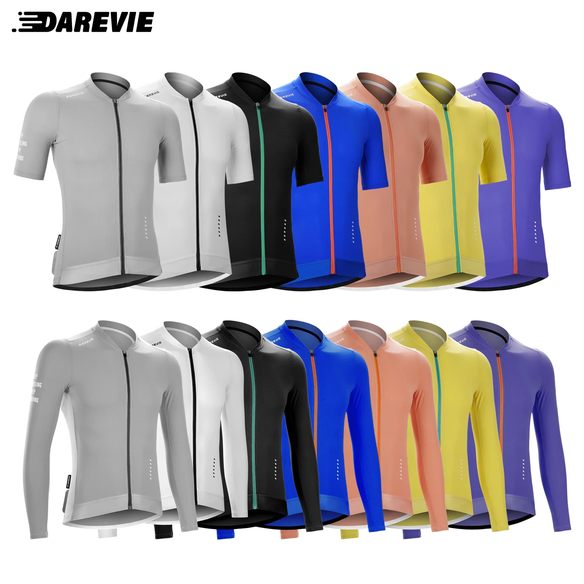 DAREVIE UV 방지 프로라인 사이클링 저지, SPF 50 +, 미끄럼 방지, 남성 사이클링 Maillot, 쿨 테크놀로지, 빠르게 건조되는 여성 의류
