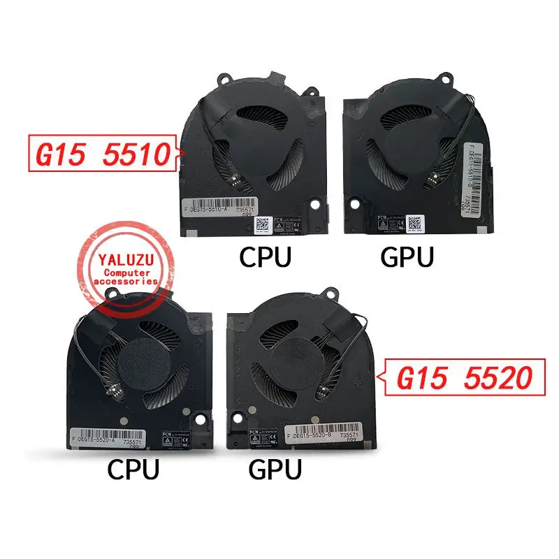 델 G15 5510 G15 5511 G15 5515 G15 5520 RTX3050 RTX3060 RTX3070 G16 7630 G16 7635용 새 노트북 CPU GPU 쿨링 팬