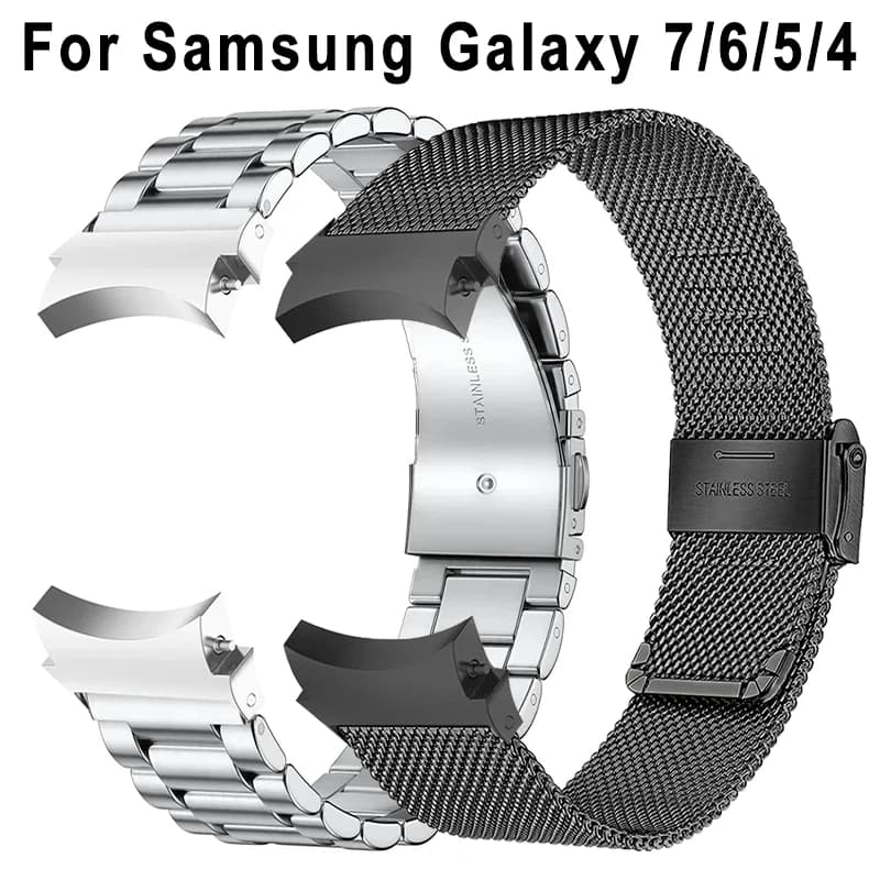 삼성 갤럭시 시계 7 6 5 4 40mm 44mm 5Pro 45mm 금속 밴드 갤럭시 시계 6 4 클래식 47mm 46mm 43mm 용 간격 없음 스틸 스트랩
