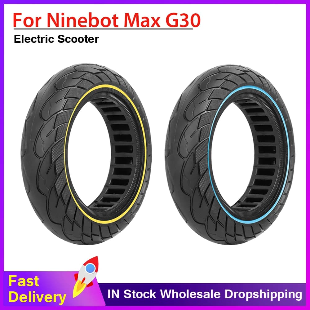 10X2.5 튜브리스 타이어 60/70-6.5 Ninebot Max G30 전기 스쿠터용 솔리드 타이어 10인치 방폭형 중공 벌집 타이어