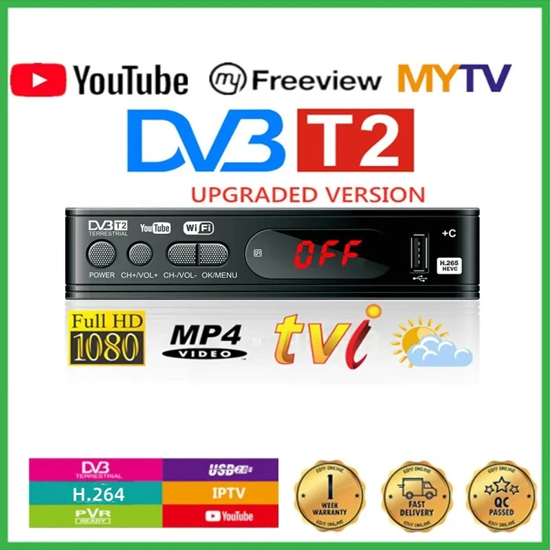 모니터 어댑터용 HD 1080p TV 튜너, DVB T2 VGA Dvb-T2, USB2.0 튜너, 리시버 위성 디코더, Dvbt2 다국어 설명서