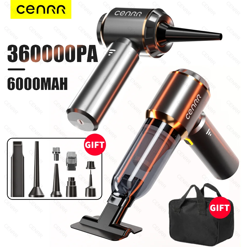 CENRR 360000 PA 자동차 진공 청소기 강력한 흡입 무선 무선 청소기 휴대용 휴대용 진공 청소기 청소 기계