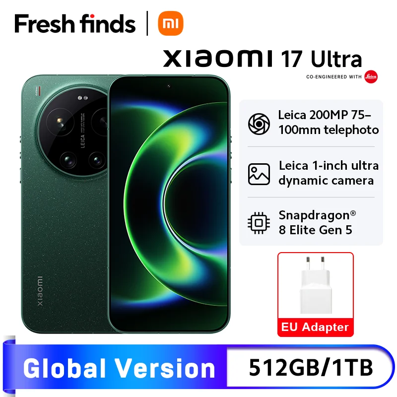 샤오미 17 울트라 스마트폰 5G 글로벌 버전 6.9인치 OLED 라이카 카메라 6000mAh 배터리 스냅드래곤 월드 프리미어 ® 8 엘리트 5세대 NFC