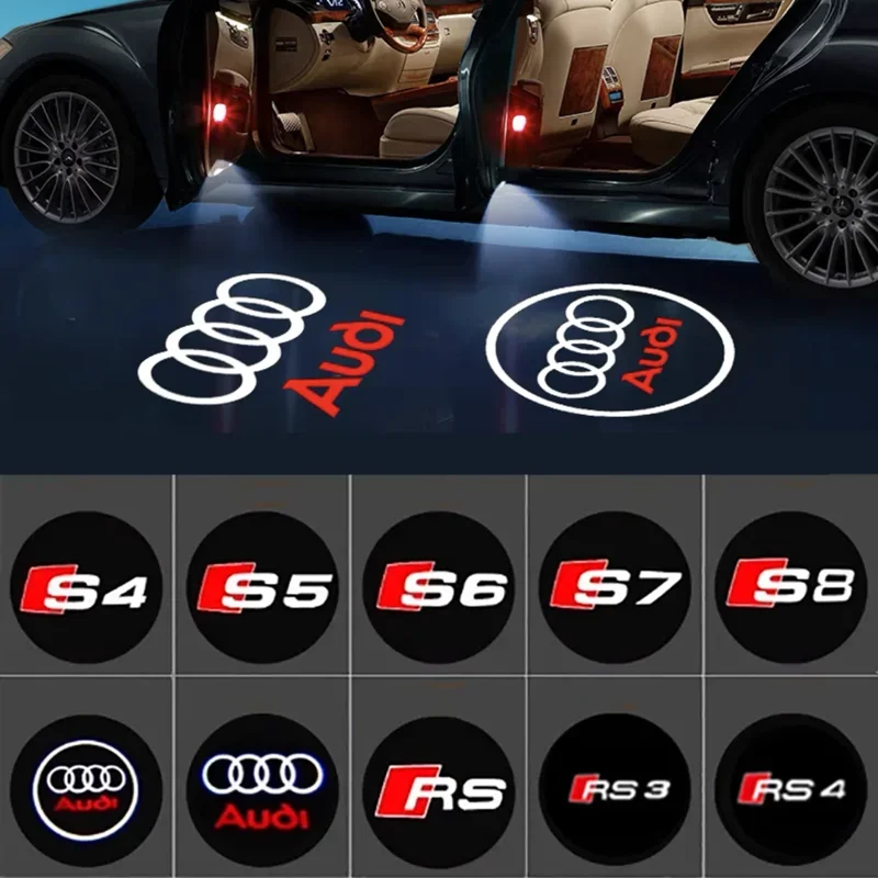 아우디 A4 B5 B6 B7 B8 B9 A1 A3 8V 8P 8L A6 C5 C6 C7 A5 A7 A8 Q3 Q5 Q7 TT S3 S6 S라인 콰트로용 LED 자동차 도어 로고 웰컴 라이트