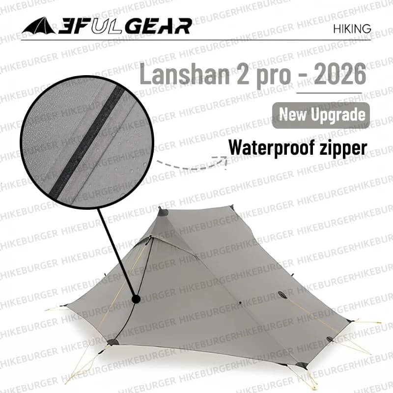 3F UL GEAR 란샨 2 프로 2026 실폴리/실나일론 텐트 아웃도어 초경량 폴리스 텐트 T-지퍼 도어 방수 하이킹 백패킹