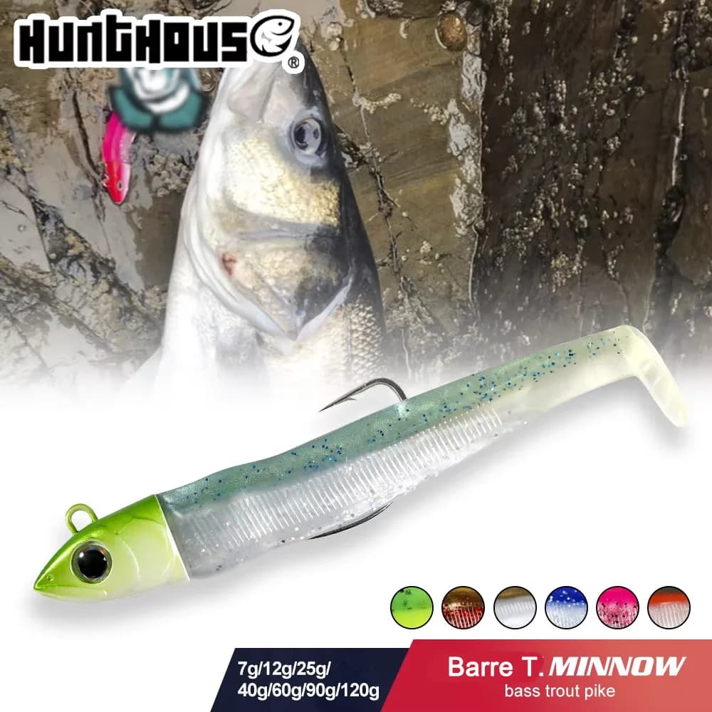 헌트하우스 바레 T. 미노우 7g/12g/25g/40g/60g/90g/120g 이지 샤이너 낚시 소프트 루어 지그 베이트 배스 파이크 낚시용 소프트 루어