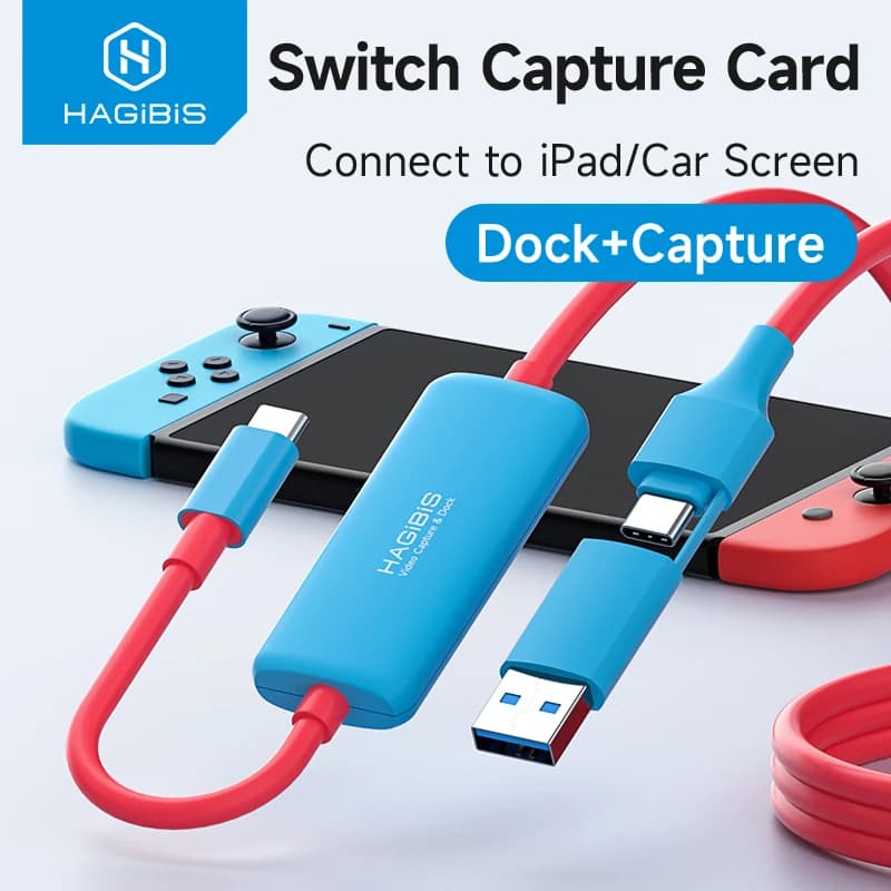 하기비스 USB3.0 비디오 캡처 카드 (100W PD USB C to USB A/C 지원) 퀘스트 2 3 스위치 1/2 ROG용 라이브 및 비디오 오디오 게임 녹화