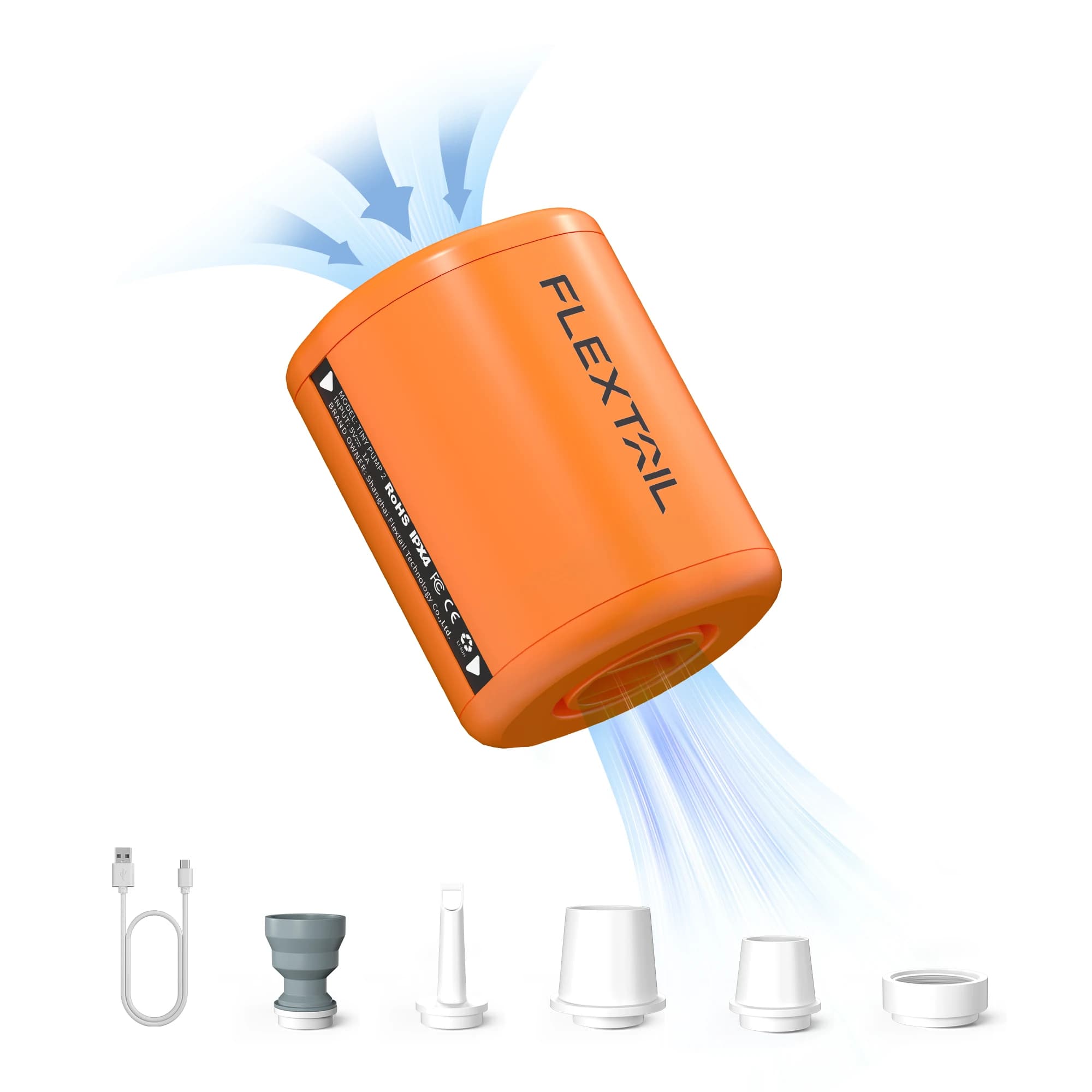 FLEXTAIL TINY PUMP 2 / 2X - 4kPa 전기 공기 펌프, 공기 침대용 휴대용 캠핑 펌프 슬리핑 패드 풀 플로트 진공 가방