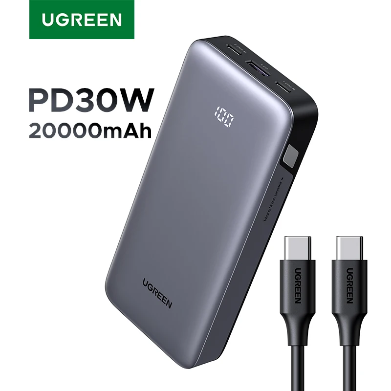 UGREEN PD 30W 파워 뱅크 고속 충전 20000mAh 휴대용 보조배터리 아이폰 17 16 프로 맥스 샤오미 외장 배터리