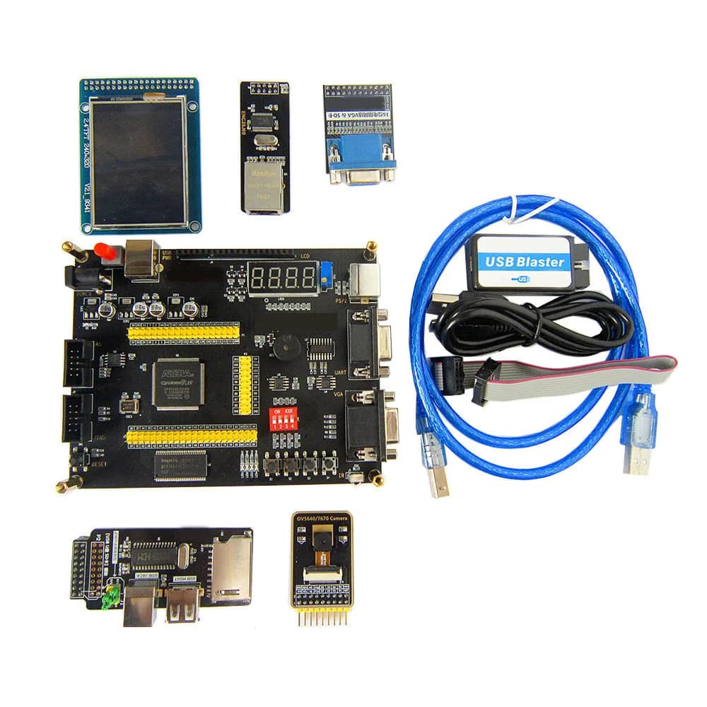 LCD VGA OV7670 카메라 및 네트워크 인터페이스를 갖춘 FPGA 개발 보드 CycloneIV EP4CE6, 전자 제품 학습을 위한 JTAG AS 프로그래머