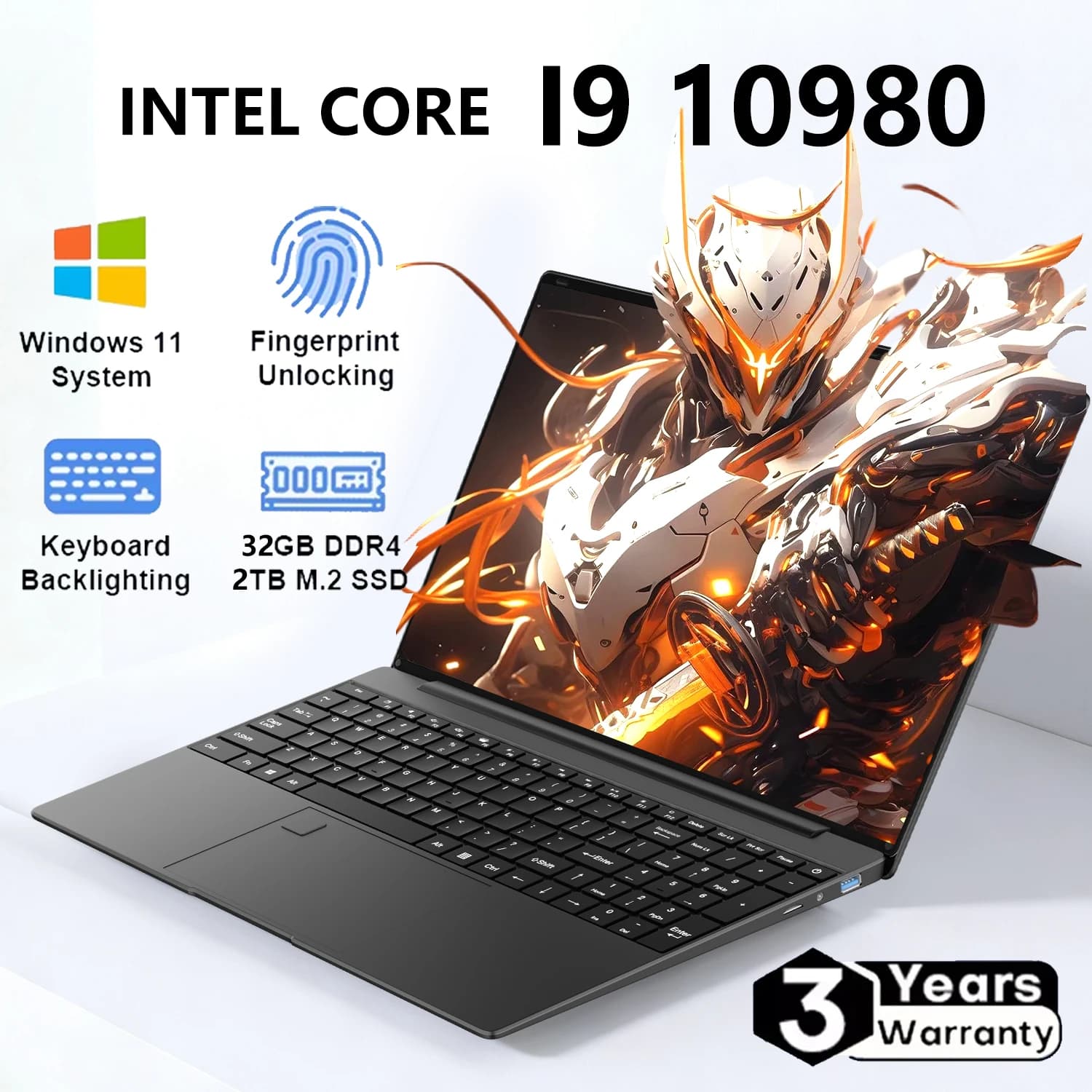 15.6인치 인텔 코어 i9 10980HK 윈도우 11 프로 노트북 컴퓨터 32GB 램 512GB 1TB 2TB SSD 휴대용 노트북 PC 사무용 학습용 노트북