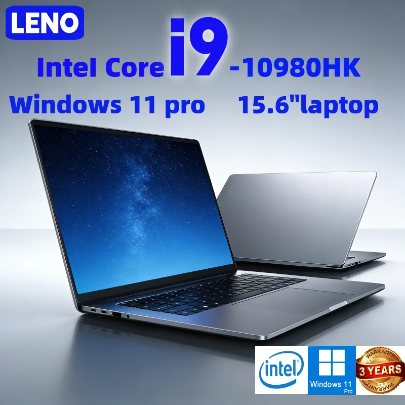 LENO 15.6인치 인텔 코어 i9-10980HK 노트북 윈도우 11 프로 32GB 램 2TB SSD 휴대용 노트북 PC 게임용 사무용 학습용 비즈니스용