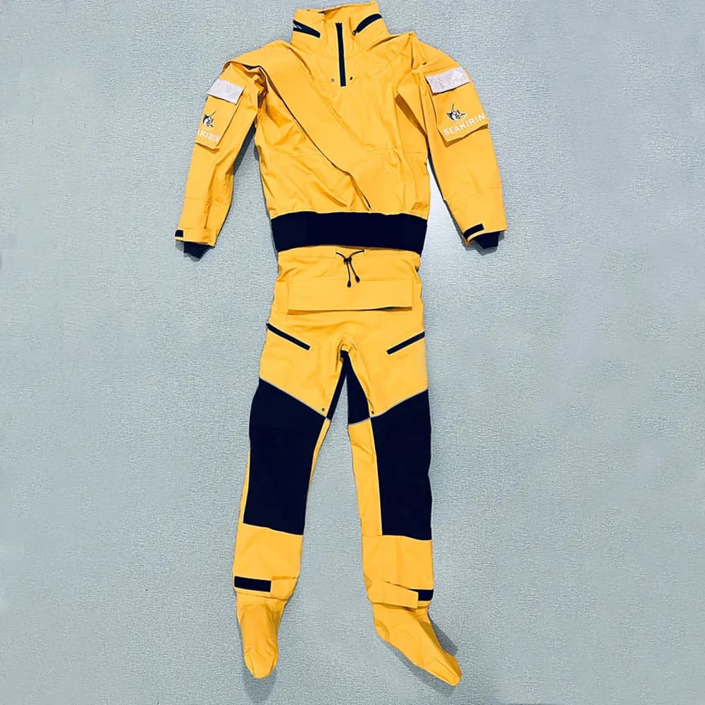 전면 항목 방수 전체 Drysuit 카약 패들링 래프팅 카누 항해 카이트 서핑을위한 분리형 후드 드라이 슈트 의류