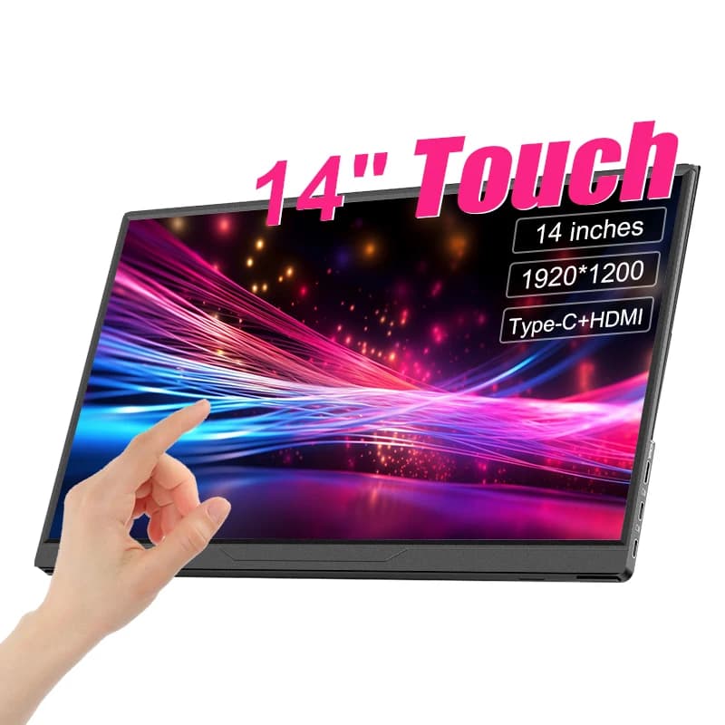 14인치 휴대용 모니터 터치 초슬림 1200P IPS USB-C HDMI 외부 보조 화면 (노트북, PC, 휴대폰, 스위치, PS4/5, Xbox 호환)
