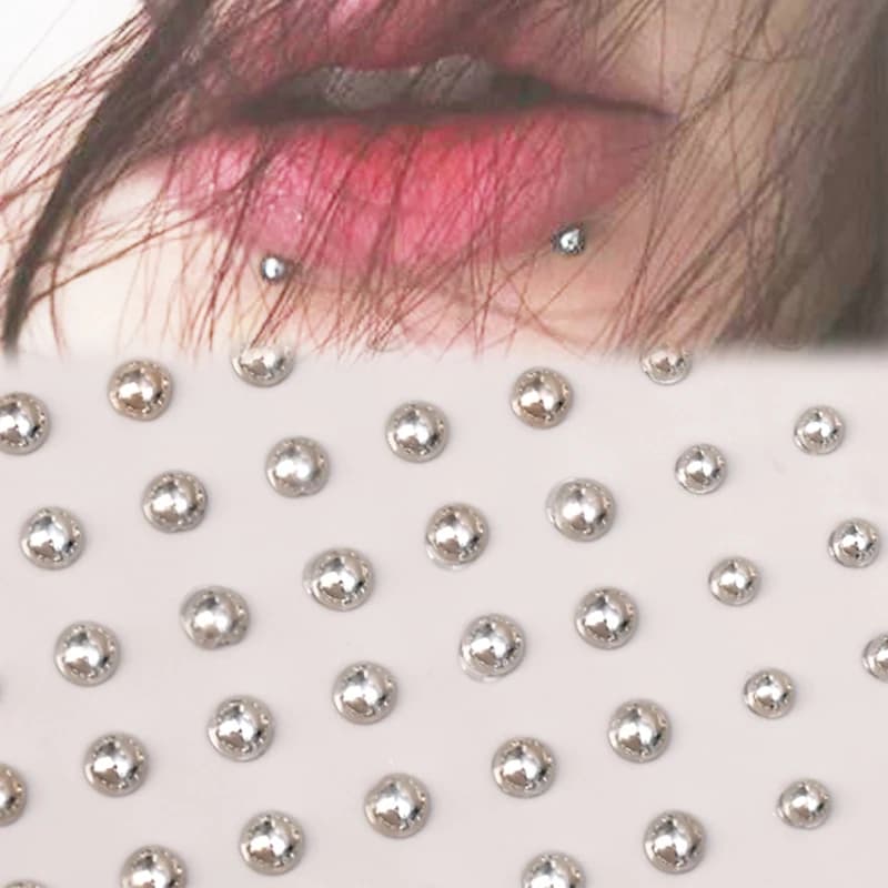 180 PC 비 피어싱 립 손톱 스티커 Selfadhesive 방수 재사용 가능한 가짜 립 네일 눈썹 코 링 바디 배꼽 쥬얼리