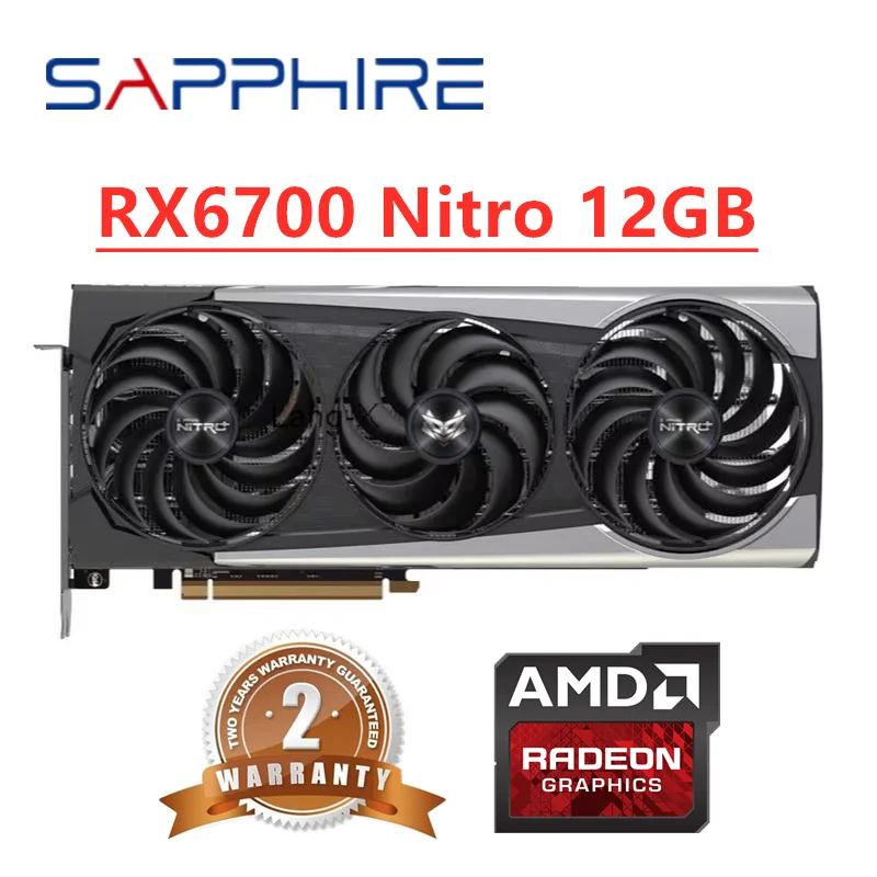 GPU 사파이어 RX 6700 XT 6700XT RX6700 니트로 12GB 비디오 카드 AMD 라데온 RX6700XT 그래픽 카드 데스크탑 PC 사무용 컴퓨터 게임용