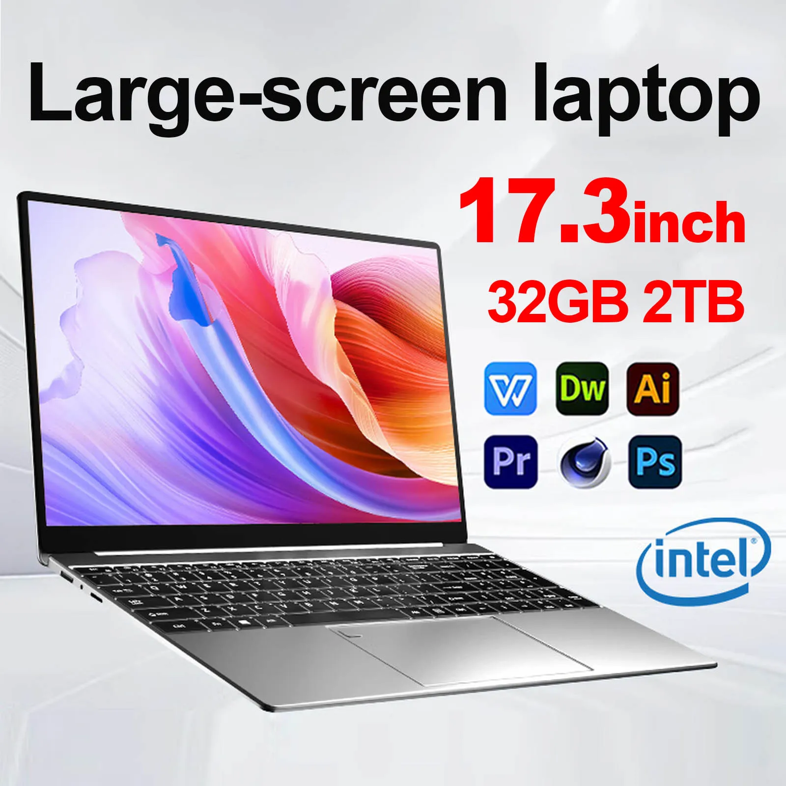 2026 대형 화면 17.3인치 노트북 32GB 1TB/2TB 인텔 6500Y 윈도우 11 경량 휴대용 고화질 사무용 노트북