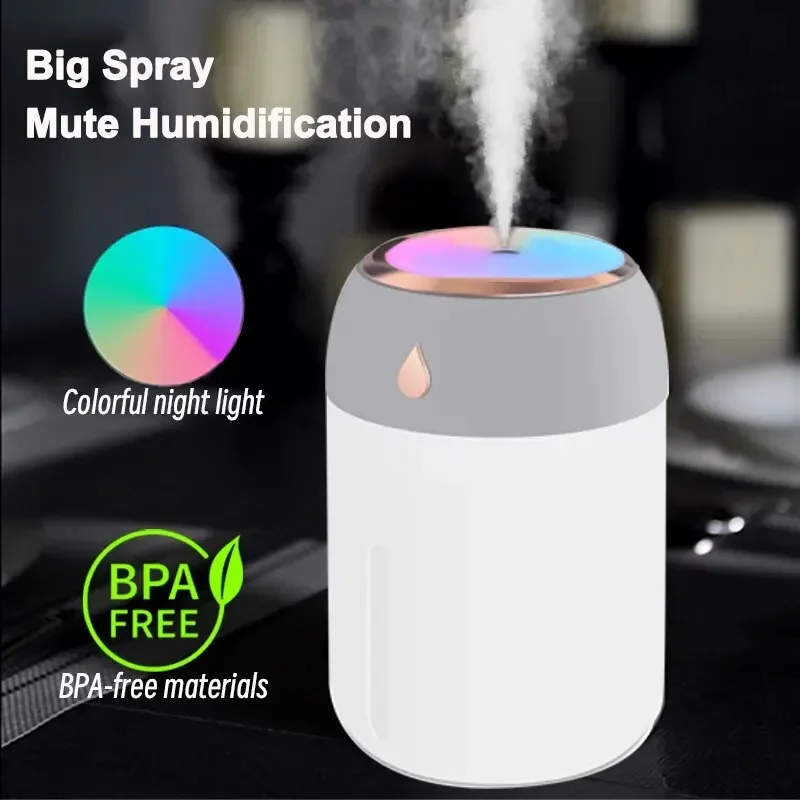 휴대용 미니 USB 공기 가습기 아로마 디퓨저 LED 쿨 라이트 330ml 안개 방 홈 자동차 공장 정수기