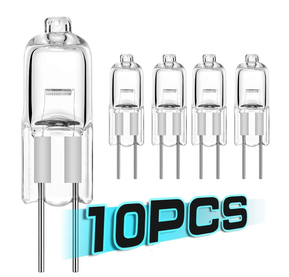 10pcs 할로겐 전구 G4 12V 5W 10W 20W 35W 50W 글로브 많은 JC 바이 핀 LED 따뜻한 흰색 교체 LED 캡슐 램프 할로겐 전구 빛