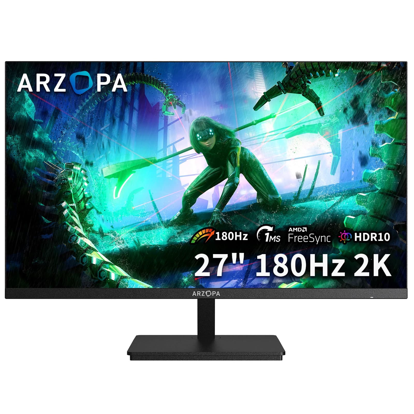 새로운 ARZOPA 27인치 모니터 180hz 게이밍 모니터 QHD 2K PC용 모니터, 2560*1400, 고속 IPS, Type-C, 삼성 DeX 모드, FreeSync 지원