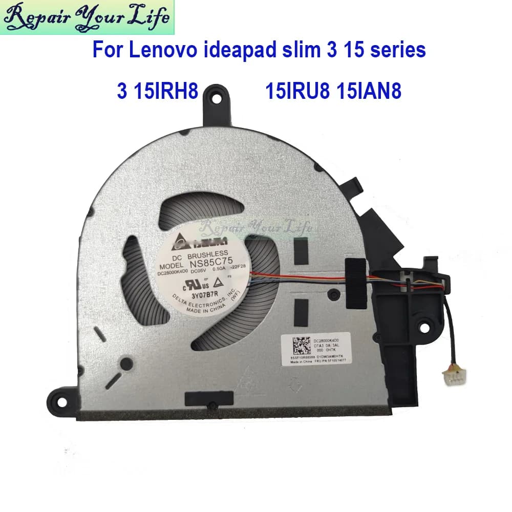 노트북 PC CPU 냉각 팬 Lenovo IdeaPad Slim 3 15IRH8 15IAH8 15IRU8 15IAN8 15ABR8 15AMN8 15IRU9 5F10S14078 NS85C75-22F28