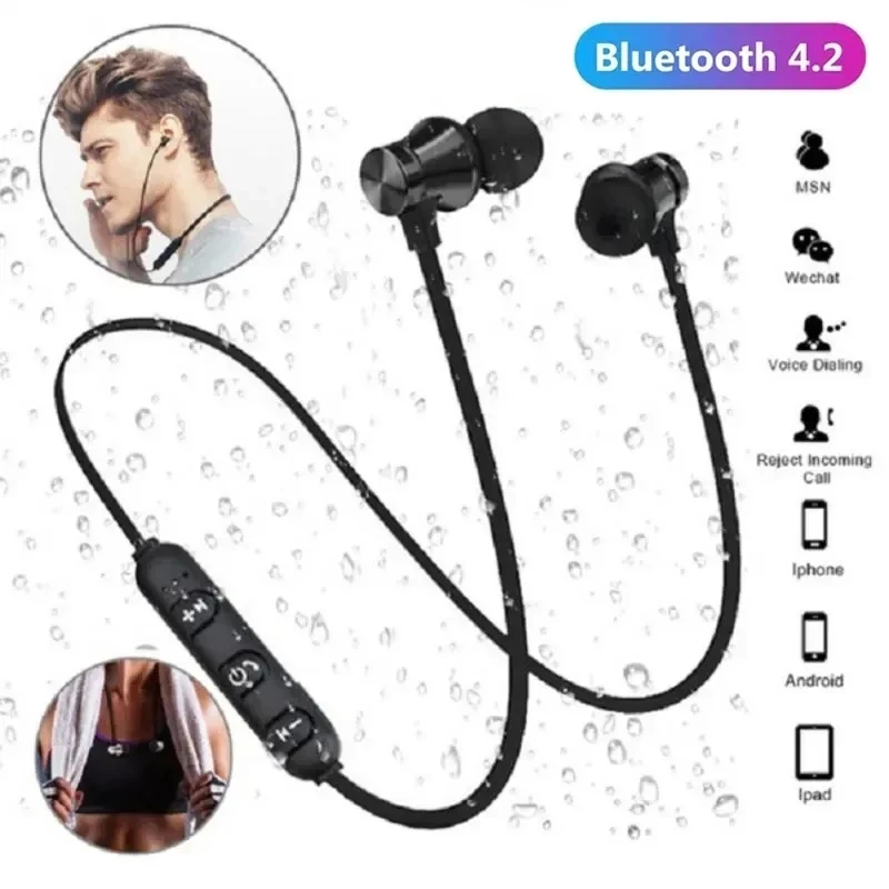 마그네틱 XT-11 블루투스 4.2 무선 이어폰 스포츠 헤드셋 방수 이어폰 네크 밴드 헤드폰 마이크
