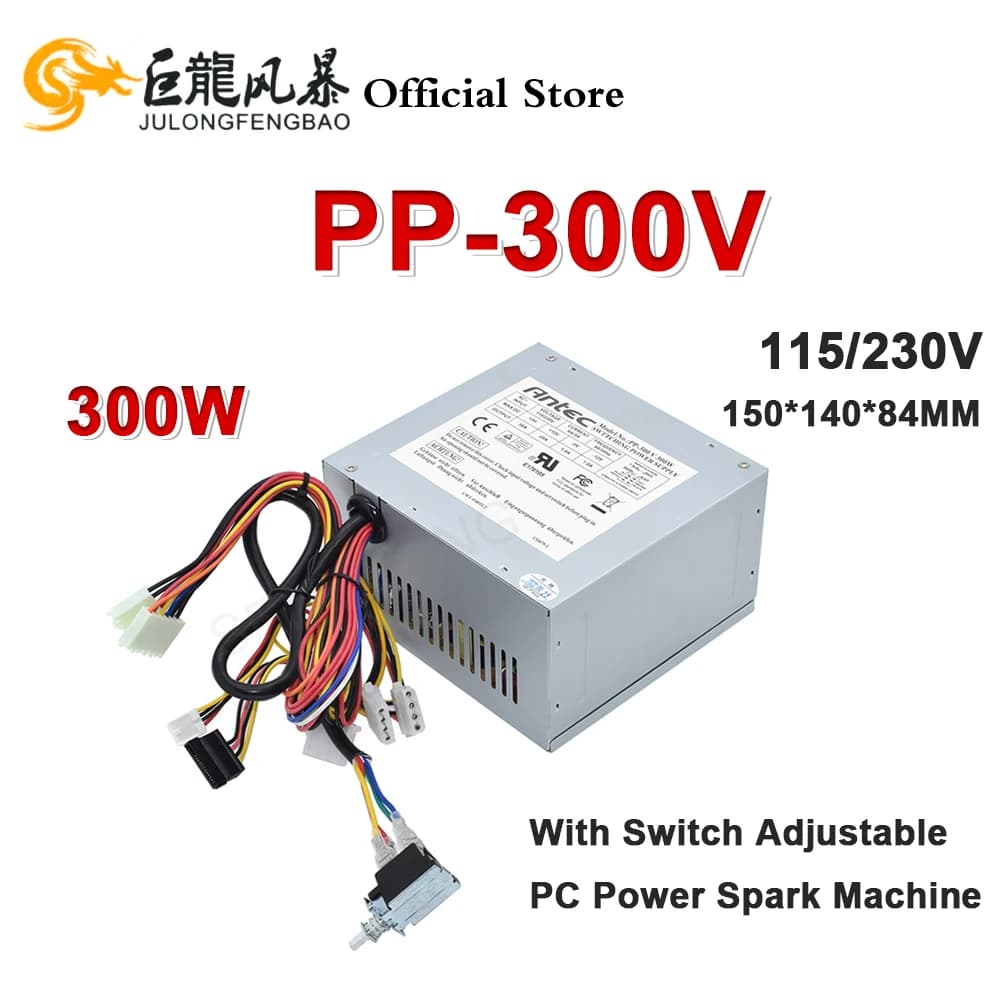 300W 스위칭 전원 공급 장치 Antec AT PP-300V 전원 스위치 조정 가능한 PC 전원 스파크 기계 P8P9 SPI-300G